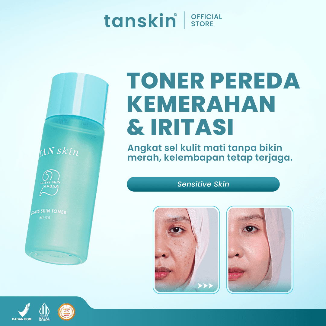 Tanskin Sensitive Skin Toner Wajah 50ml Exfoliating Eksfoliasi Acne Glowing Skin Barrier Kulit Sensitif